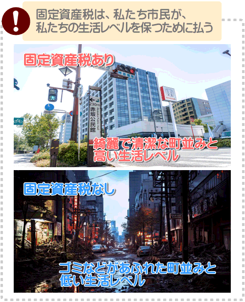 固定資産税は、私たち市民が、私たち自身の生活レベルを保つために払っている