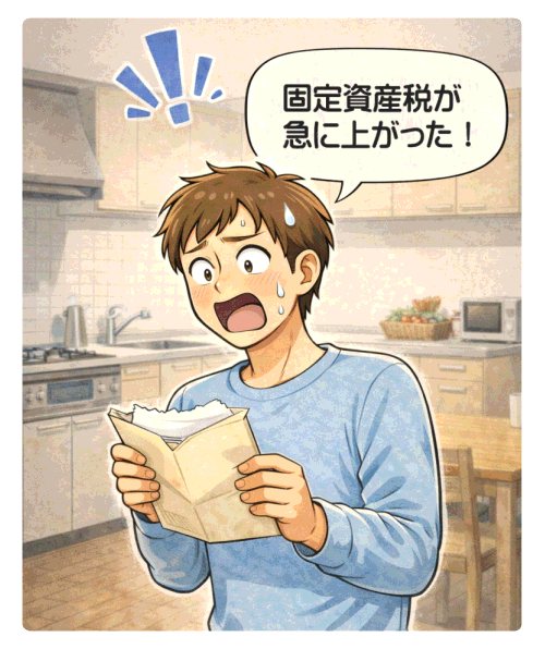 新築は購入後3年後や5年後に特例の適用期間が完了し、固定資産税が急に上がったと驚く