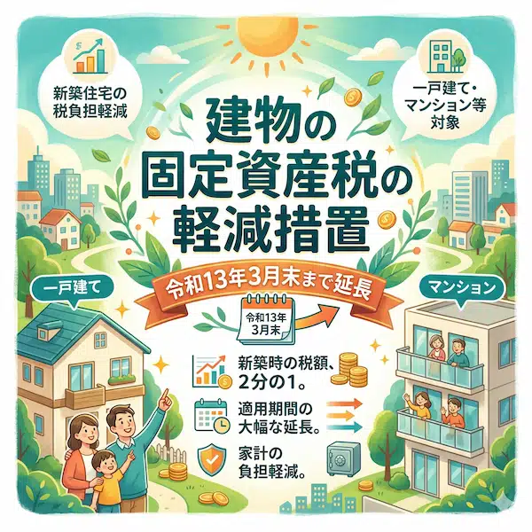 建物の固定資産税の軽減措置｜令和13年3月末まで延長